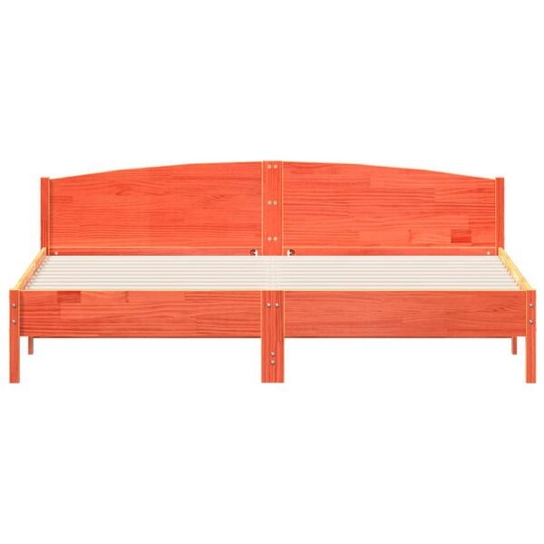 vidaXL Cadre de lit sans matelas cire marron 200x200cm bois pin massif