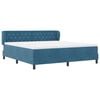 vidaXL Lit &agrave; ressorts avec matelas Bleu fonc&eacute; 180 x 200 cm Velours