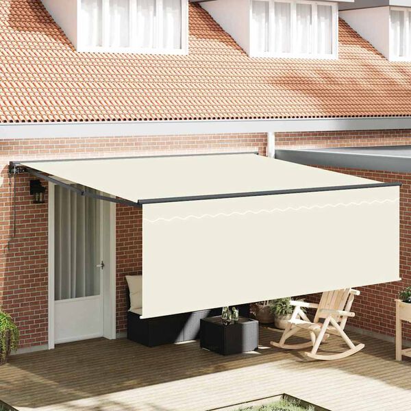 vidaXL Auvent R&eacute;tractable Cr&egrave;me 400 &times; 300 cm Polyester et Aluminium