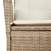 vidaXL Chaise inclinable de jardin avec coussins beige résine tressée