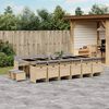 vidaXL Ensemble &agrave; manger de jardin et coussins 17 pcs m&eacute;lange beige