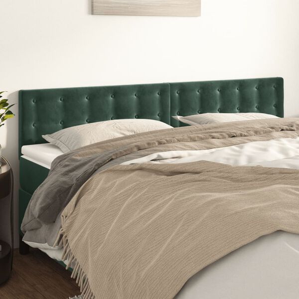 vidaXL Têtes de lit 2 pcs Vert foncé 80x5x78/88 cm Velours