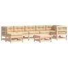 vidaXL Ensemble de salon de jardin 8 pc Brun cire Bois de pin massif