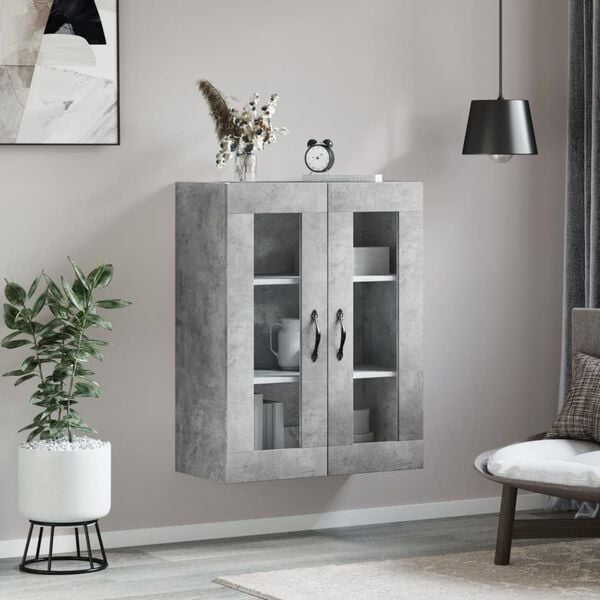 vidaXL Armoire murale gris b&eacute;ton 69,5x34x90 cm bois d'ing&eacute;nierie