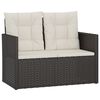 vidaXL Banc de jardin avec coussins Noir 105 cm R&eacute;sine tress&eacute;e