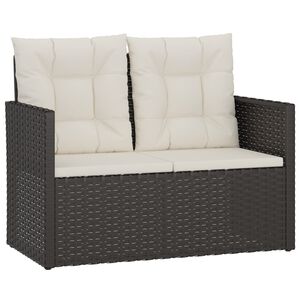 vidaXL Banc de jardin avec coussins Noir 105 cm R&eacute;sine tress&eacute;e