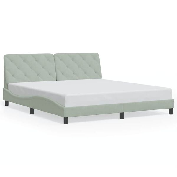 vidaXL Cadre de lit sans matelas gris clair 180x200 cm velours