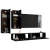 vidaXL Ensemble de meuble TV 4 pcs Noir Bois d'ing&eacute;nierie