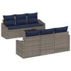 vidaXL Ensemble de Canap&eacute;s avec coussin 7 pcs Gris et marine polyrotin