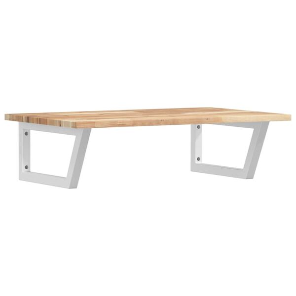 vidaXL &Eacute;tag&egrave;re de vasque murale acier et bois massif d'acacia