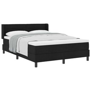 vidaXL Lit &agrave; ressorts avec matelas Noir 200 x 140 cm Polyester