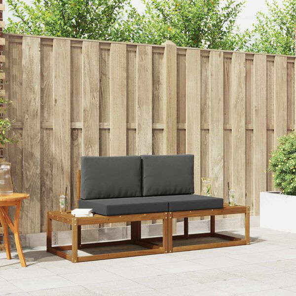 vidaXL Ensemble de canap&eacute;s d'ext&eacute;rieur avec coussin 2 pcs Naturel