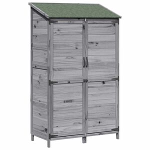 vidaXL Abri de jardin Gris 106,5 x 56 x 176 cm Bois de Sapin Massif