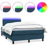 vidaXL Sommier &agrave; lattes de lit et matelas et LED bleu fonc&eacute; 120x210cm velours