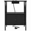 vidaXL Cabinet de chevet avec tiroir Ch&ecirc;ne noir 41,5 x 40,5 x 55 cm