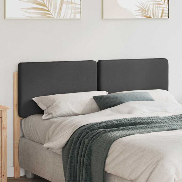 vidaXL T&ecirc;te de lit capitonn&eacute;e Brun et gris fonc&eacute; 140 cm Pin massif