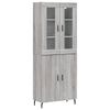 vidaXL Buffet haut Sonoma gris 69,5x34x180 cm Bois d'ing&eacute;nierie