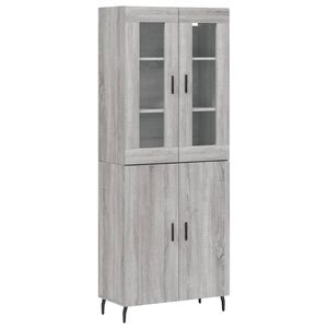 vidaXL Buffet haut Sonoma gris 69,5x34x180 cm Bois d'ing&eacute;nierie
