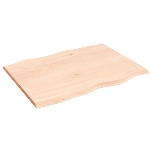 vidaXL Dessus de table bois ch&ecirc;ne massif non trait&eacute; bordure assortie