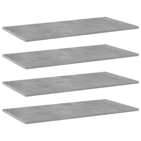 vidaXL Panneaux de biblioth&egrave;que 4 pcs gris b&eacute;ton bois d&rsquo;ing&eacute;nierie