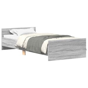 vidaXL Cadre de lit sans matelas sonoma gris 90x200 cm