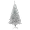 vidaXL Sapin de No&euml;l avec 150 LED avec support Argent 120 cm PET