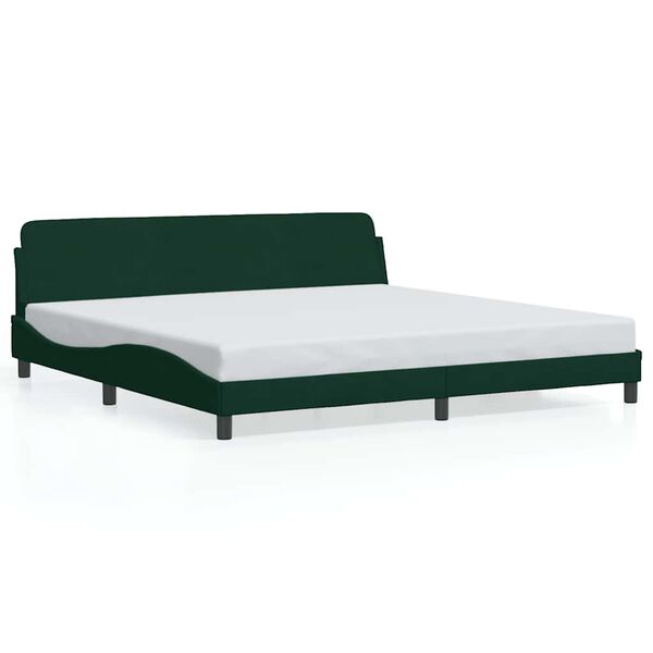 vidaXL Cadre de lit Dover vert fonc&eacute; 200x200 cm velours