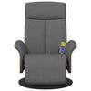 vidaXL Fauteuil inclinable de massage et repose-pieds gris fonc&eacute; tissu