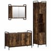 vidaXL Ensemble d'armoire de salle de bain 3 pc Ch&ecirc;ne fum&eacute;