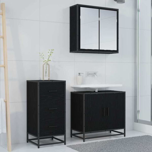 vidaXL Buffet Ch&ecirc;ne noir 35,5 x 35 x 76 cm