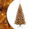 vidaXL Sapin de No&euml;l Dor&eacute; 180 cm PET