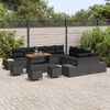 vidaXL Ensemble de canap&eacute; de jardin 14 pcs Noir Poly rotin