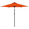 vidaXL Parasol de jardin LED et m&acirc;t en acier terre cuite 225x225x212cm