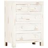vidaXL Armoire &agrave; tiroirs Blanc 58x30x75 cm Bois d'acacia massif