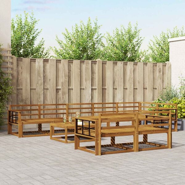 vidaXL Ensemble de canap&eacute;s d'ext&eacute;rieur 9 pcs Naturel