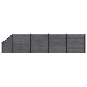 vidaXL Ensemble de Cl&ocirc;ture 5 pc 792 x 186 cm WPC et Aluminium Gris