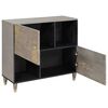 vidaXL Buffet Gris et or 80 x 33 x 75 cm Bois de mangue massif
