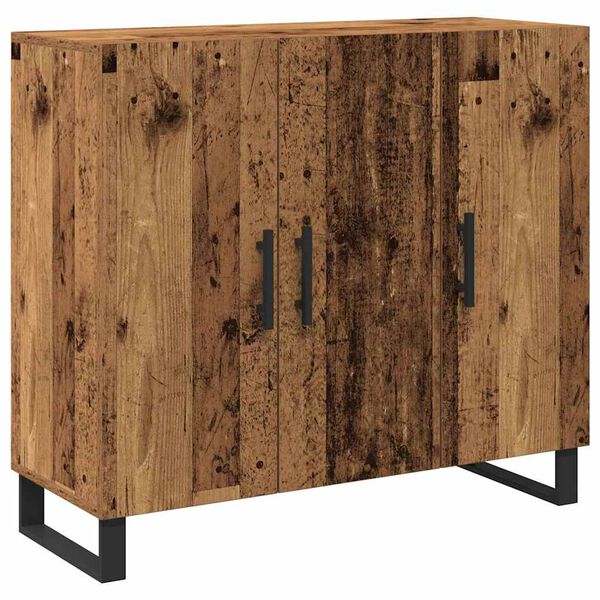 vidaXL Buffet Bois ancien 90 x 34 x 80 cm Bois d'ing&eacute;nierie