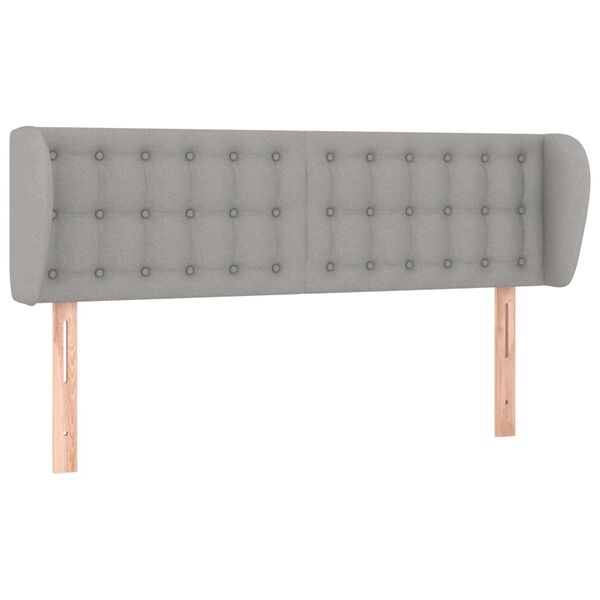 vidaXL T&ecirc;te de lit avec oreilles Gris clair 147x23x78/88 cm Tissu