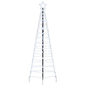 vidaXL Arbre de No&euml;l LED avec piquets au sol Blanc froid 250 cm Fer