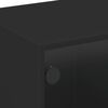 vidaXL Table basse avec portes en verre noir 68x50x42 cm