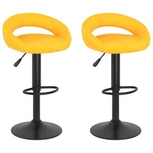 vidaXL Tabourets de bar lot de 2 jaune moutarde velours
