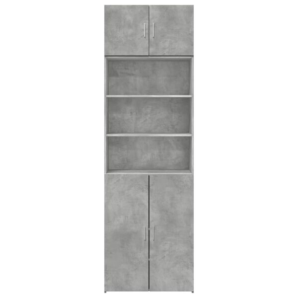 vidaXL Armoire de rangement gris b&eacute;ton 70x42,5x225cm bois d'ing&eacute;nierie