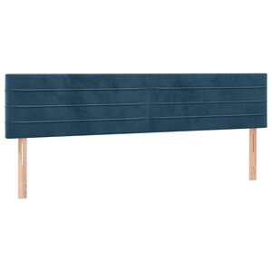vidaXL T&ecirc;tes de lit Bleu fonc&eacute; 200 x 5 x 78/88 cm Velours