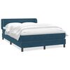 vidaXL Sommier &agrave; lattes de lit et matelas bleu fonc&eacute; 160x210cm velours