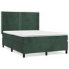 vidaXL Sommier &agrave; lattes de lit et matelas Vert fonc&eacute; 140x190cm Velours