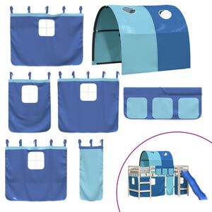 vidaXL Rideaux pour lit mezzanine avec tunnel bleu polyester