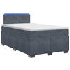 vidaXL Lit de box spring avec matelas et LED Gris fonc&eacute; 120 x 190 cm