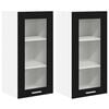 vidaXL Armoire suspendue avec porte 2 pcs Ch&ecirc;ne noir 40 x 31 x 80 cm