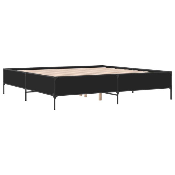 vidaXL Cadre de lit sans matelas noir 180x200 cm